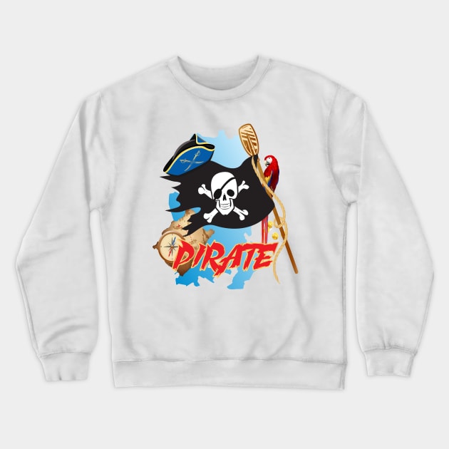 pirate red Crewneck Sweatshirt by Polli